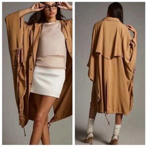 Pilcro Anthropologie Utility Cape Poncho Jacket Camel O/S one size
